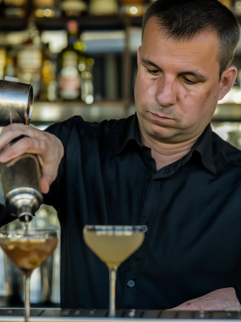 Barman préparant un cocktail lors d’un événement